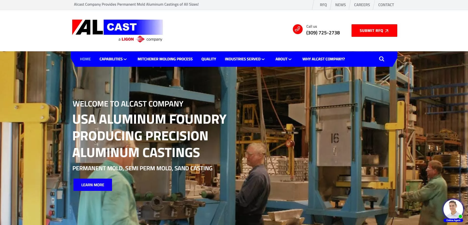 Alcast Company Aluminum Permanent Mold Casting