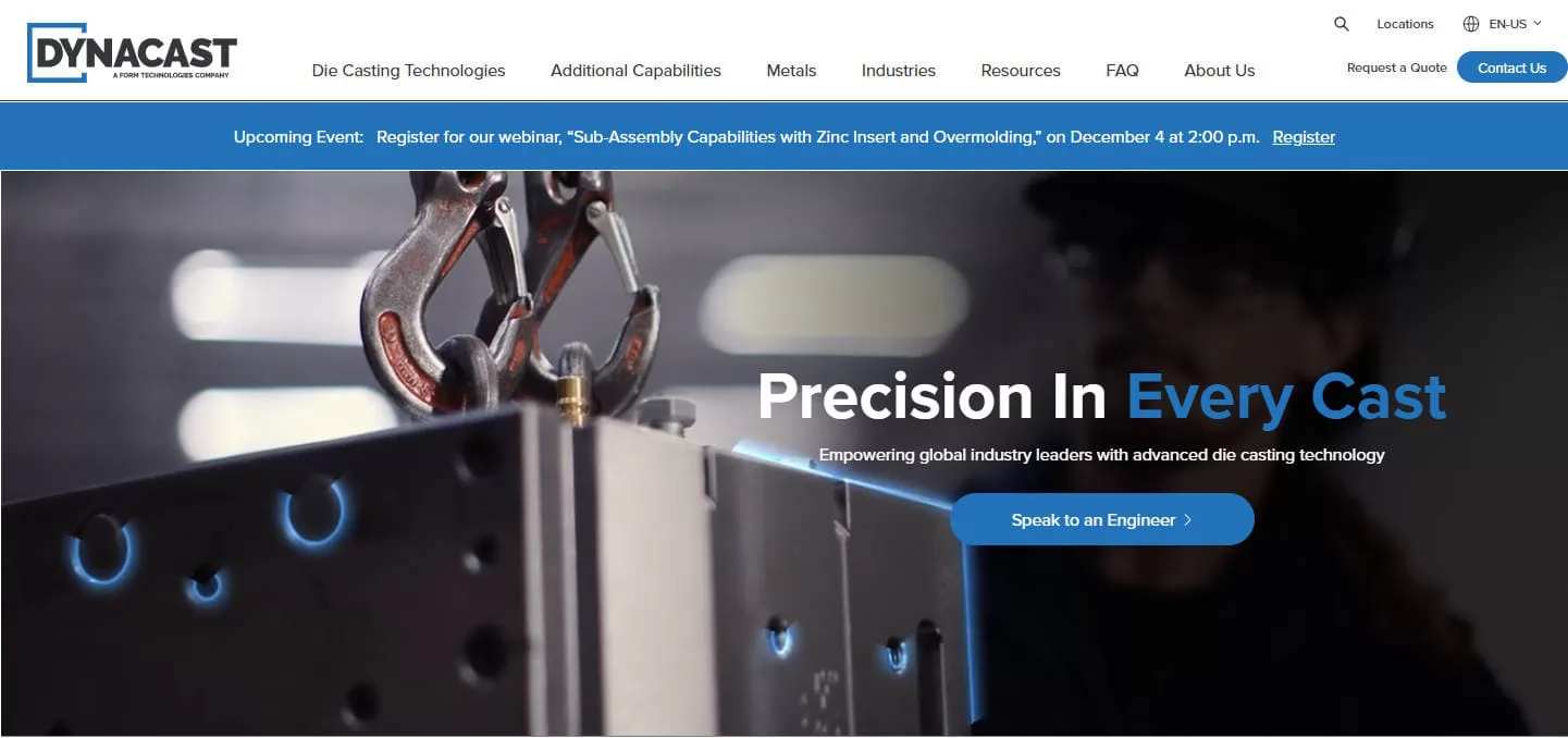 Dynacast Global Zinc Die Casting Manufacturer